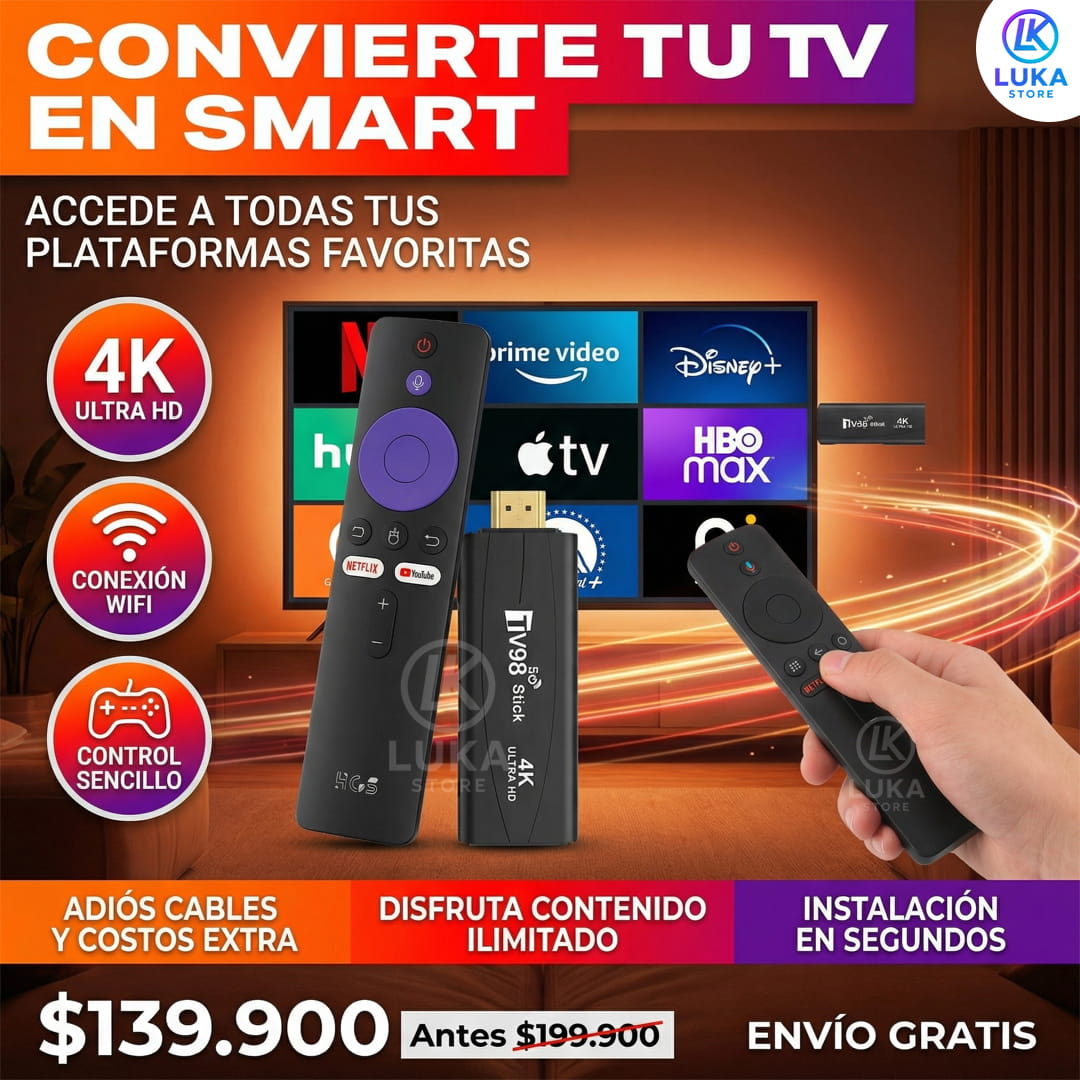 DECODIFICADOR SMART TV CON CONTROL REMOTO