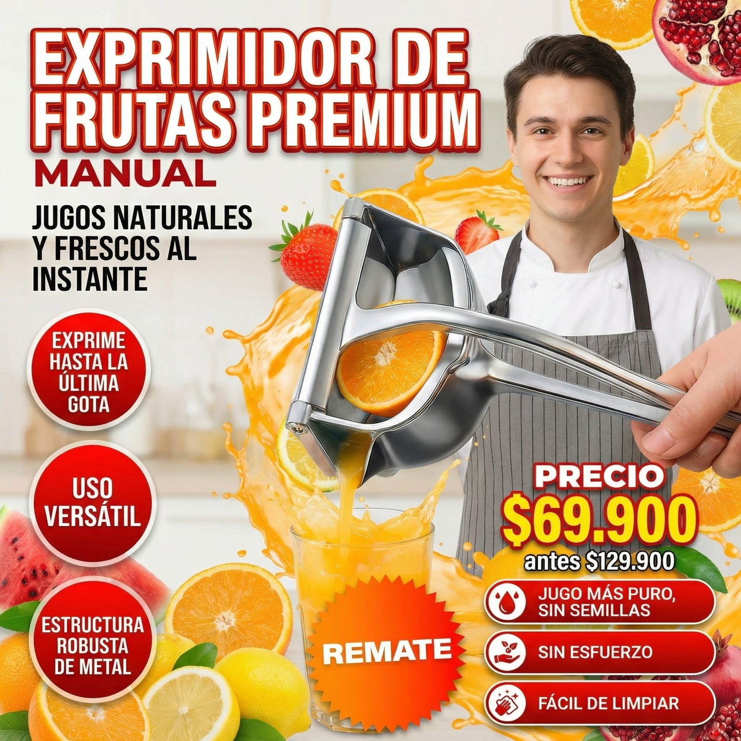 EXPRIMIDOR DE FRUTA PREMIUM